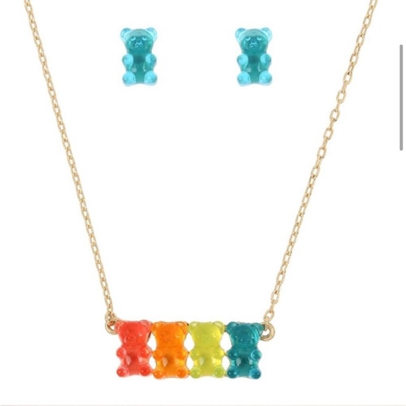 BETSEY Johnson Gummy Bear Necklace & Earrings Gift Set - Picture 3 of 5